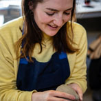 Rebecca Brown working in her studio 2019